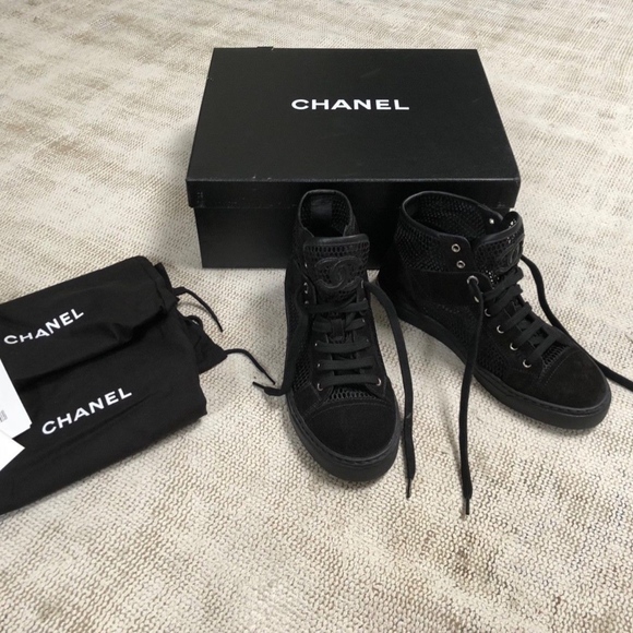 CHANEL mesh high top sneaker NEW - Picture 2 of 7